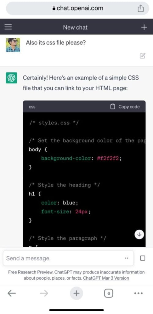 ChatGPT Used For Generating HTML Webpage - Pros