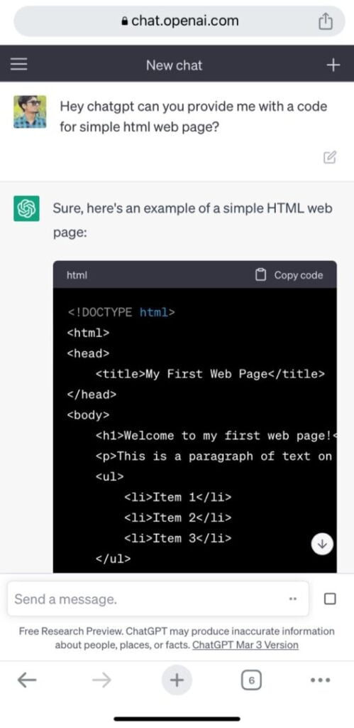 ChatGPT Used For Generating CSS for the HTML Webpage - Pros